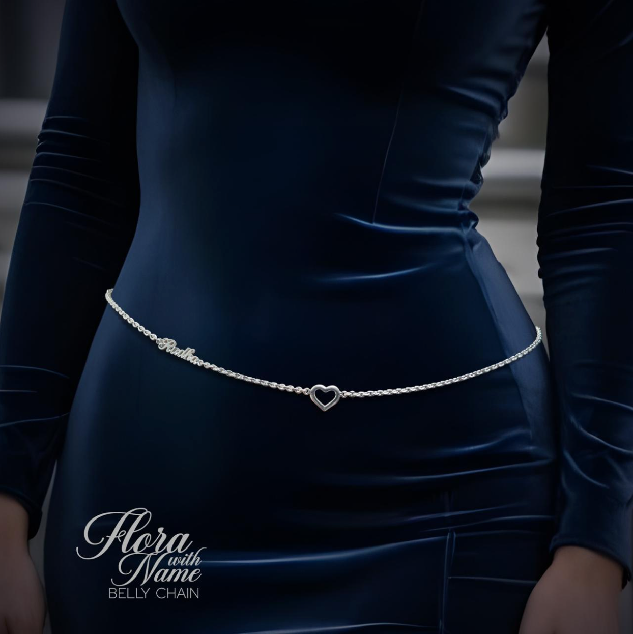 Flora with Name Belly Chain