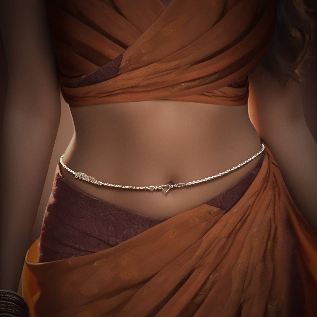 Orchid with Name Belly Chain