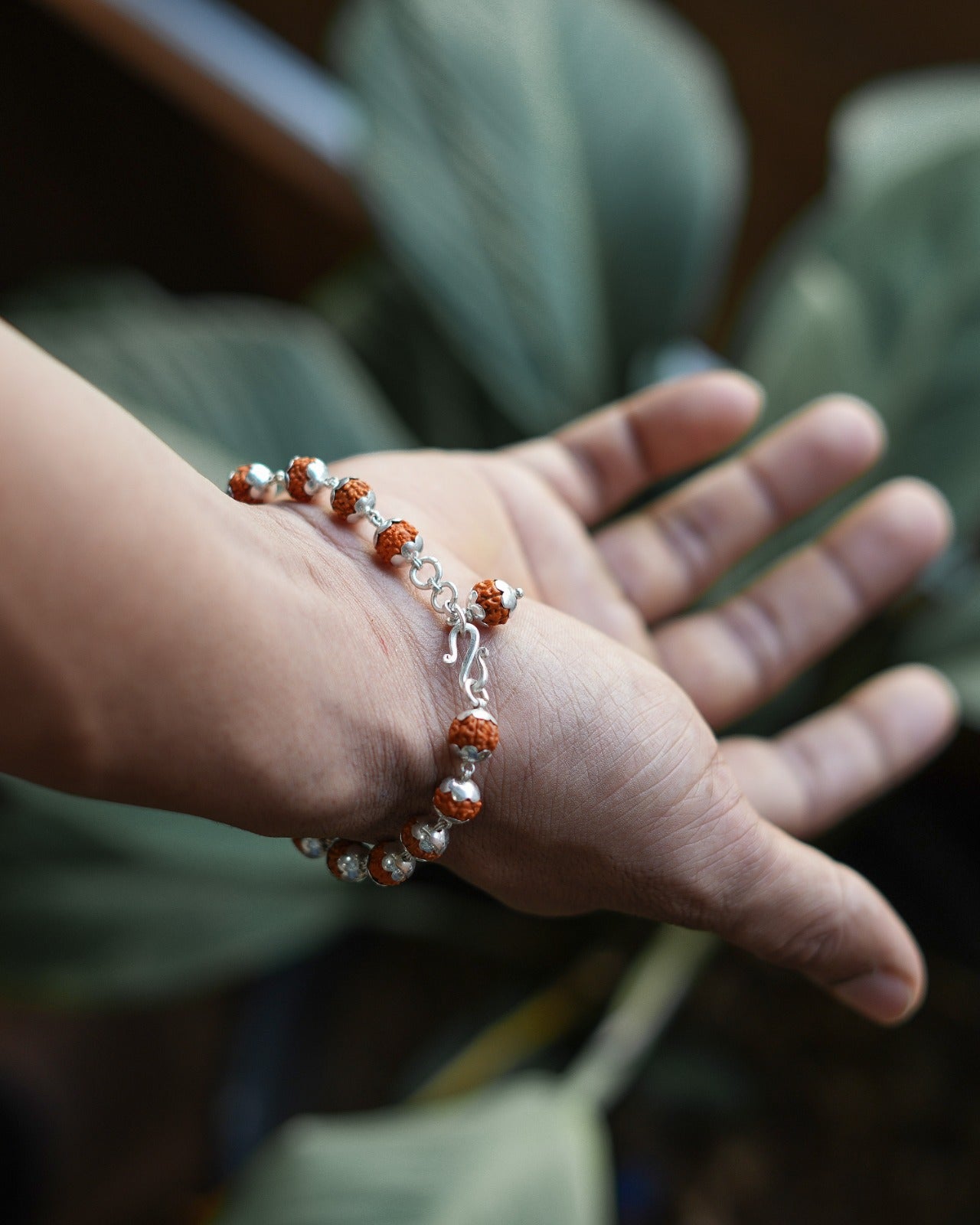 Rudraksham Silver Bracelet/Kaichain