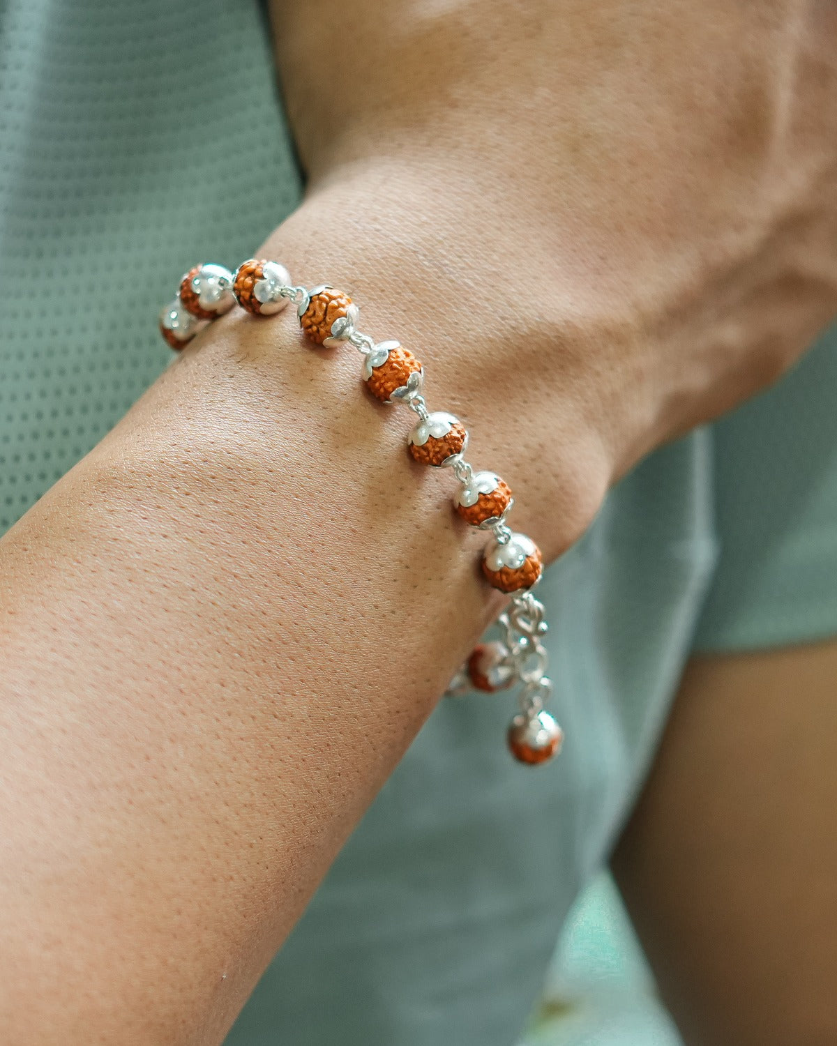 Rudraksham Silver Bracelet/Kaichain