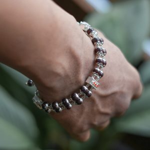 Sandelwood Double Layer Silver Bracelet/Kaichain