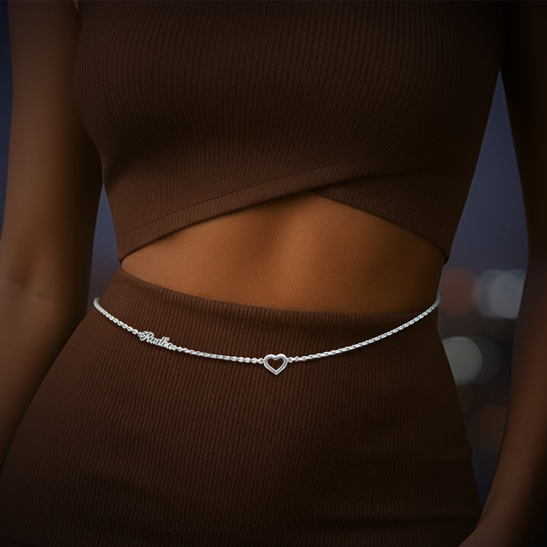 Flora with Name Belly Chain