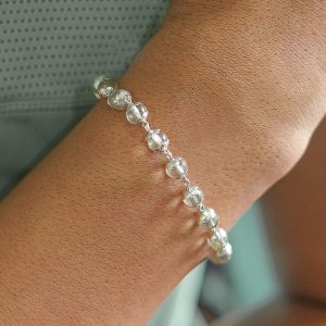 Sphadikam Single Layer Silver Bracelet/Kaichain